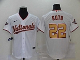 Nationals 22 Juan Soto White Gold Nike 2020 Gold Program Cool Base Jersey,baseball caps,new era cap wholesale,wholesale hats